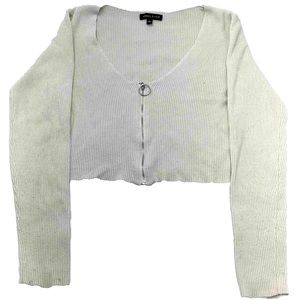 Kendall & Kylie | Women’s Zip-Up Crop Top | Long sleeve Size: L | ✋Pre-Owned✋